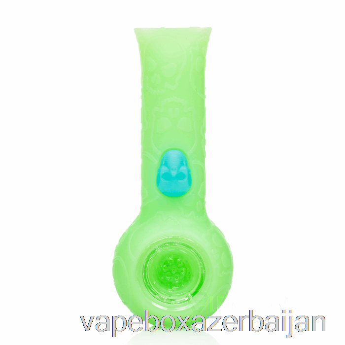 Vape Baku Stratus Silicone Skull Hand Pipe Green Glow (UV Green)